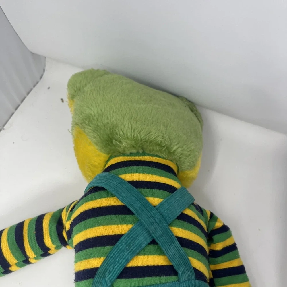 Vintage Personality Plush Lot Frog + Dog Knee Hugger Overalls 23